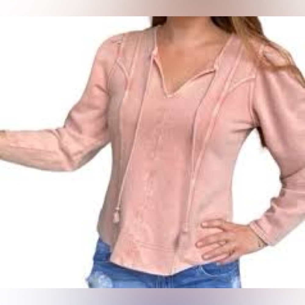 Anthropologie Maeve Jean Puffed Sleeve pullover XS like new pink